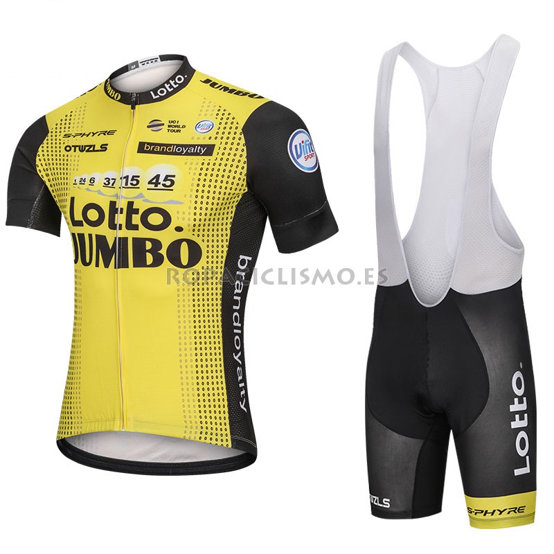 2018 Maillot Lotto Nl Jumbo Tirantes Mangas Cortas Amarillo